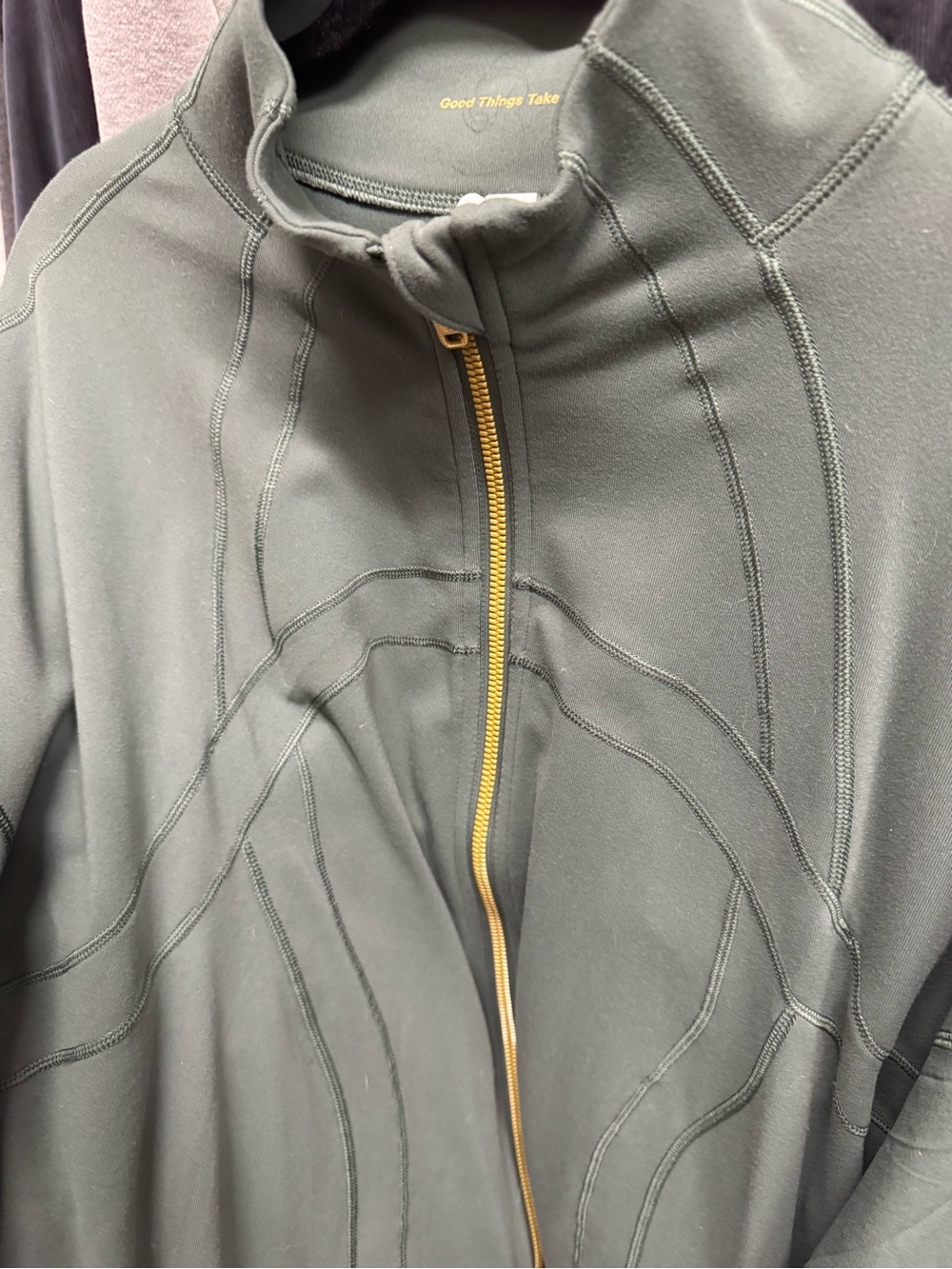 Lululemon Define Relaxed-Fit Jacket- deep green w/ gold zippers. Sz 8 - Picture 2 of 5